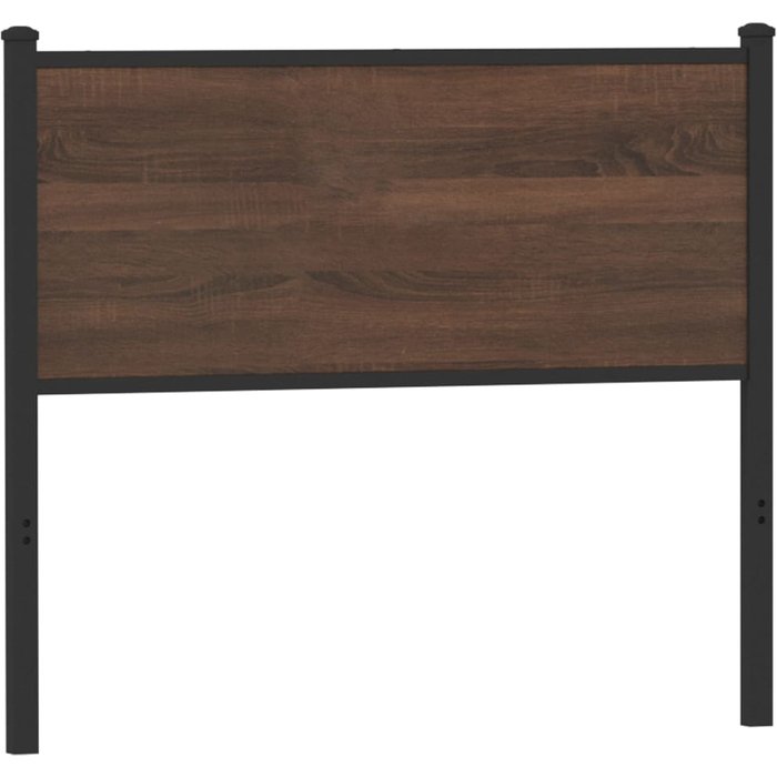 Cabecero de roble marrón 100 cm madera contrachapada y acero