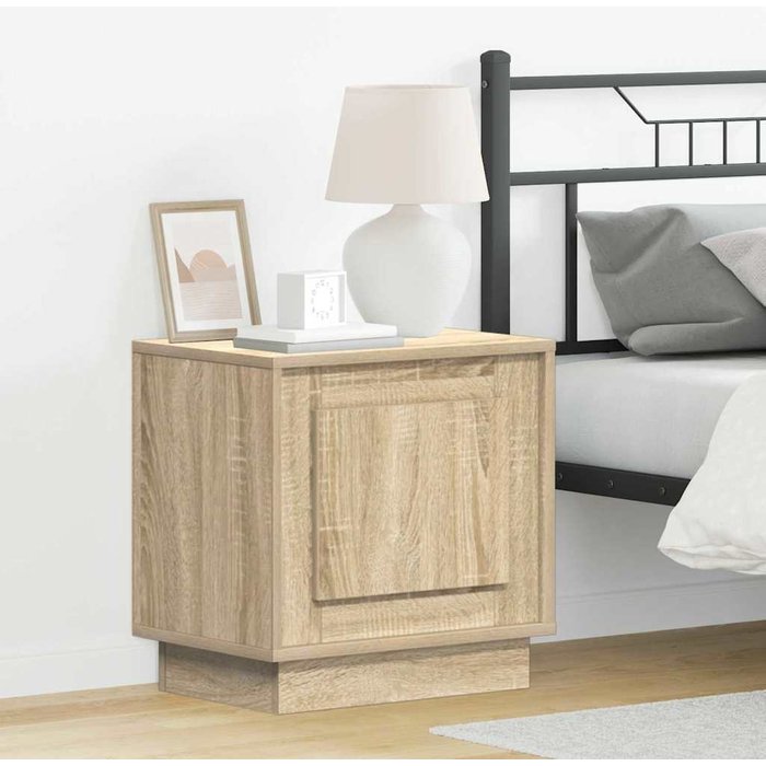 Mesita de noche, 2 piezas, roble sonoma, 44 x 34,5 x 45 cm