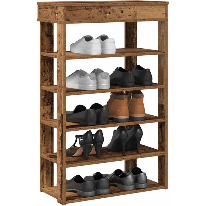 Maison exclusive - mueble zapatero madera contrachapada madera vieja 60x30x98 cm