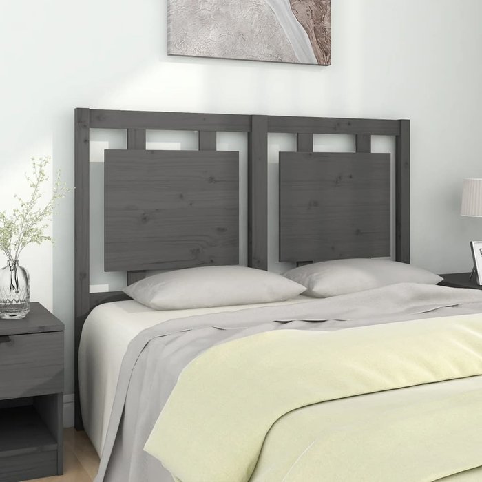 Maison exclusive - cabecero de cama madera maciza de pino gris 125,5x4x100 cm