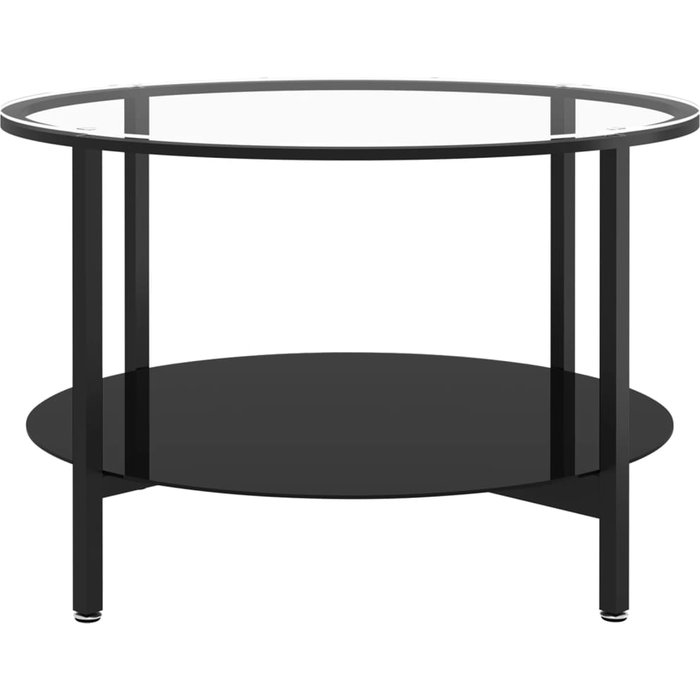 Mesa de centro de dos niveles 70 cm cristal templado y hierro dec032587