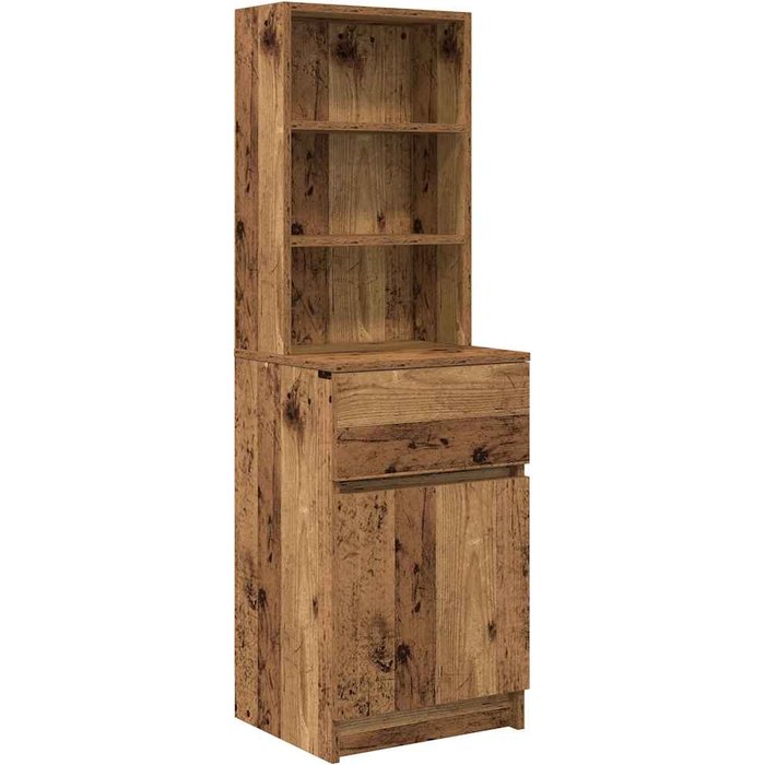 Mesilla de noche madera antigua 39x35x125cm madera ingeniería - comfortxl