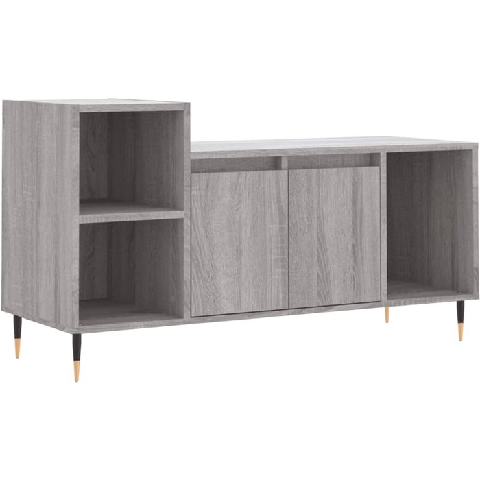 Mueble tv sonoma gris 100x35x55 cm madera contrachapada