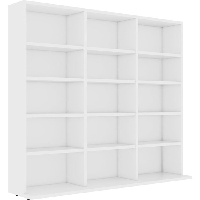 Armario para cds madera contrachapada blanco 102x23x89,5 cm