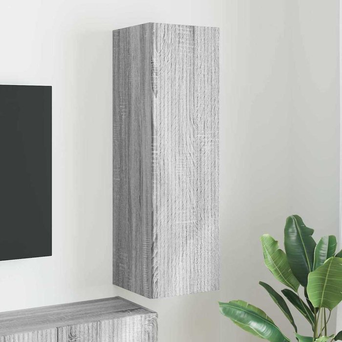 Mueble de tv de pared sonoma gris de 30 x 31 x 100 cm de madera de ingeniería