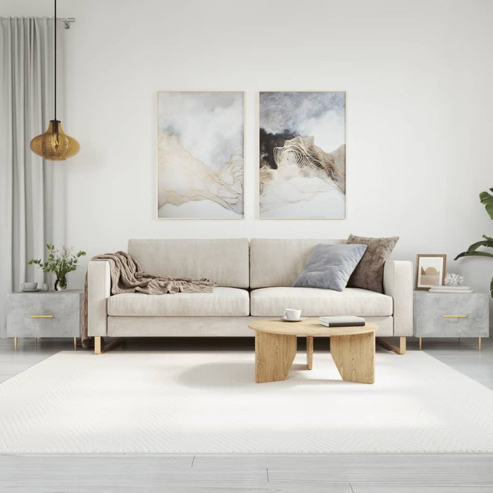 Mesas de centro, 2 unidades, gris hormigón, 50x50x40 cm, madera de ingeniería.