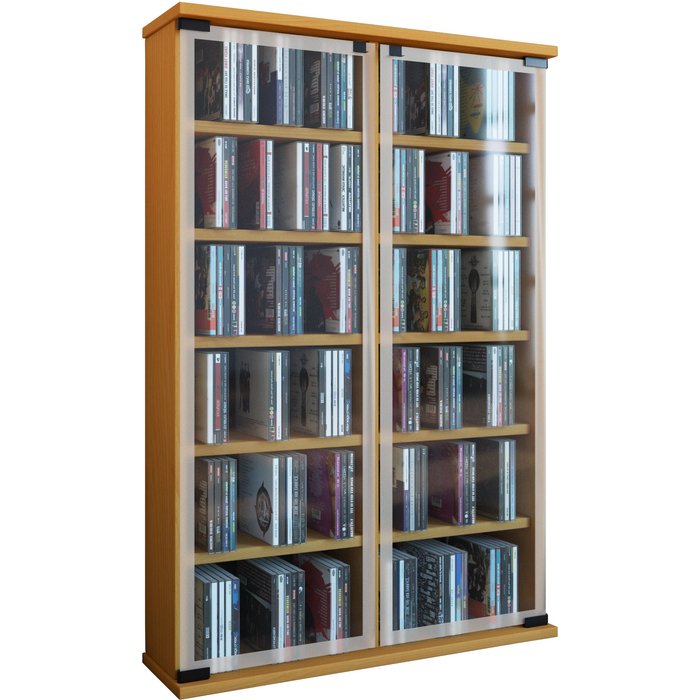 Vcm estante de medios de cd/dvd galerie libro h. 92 x b. 60 x t. 18 cm