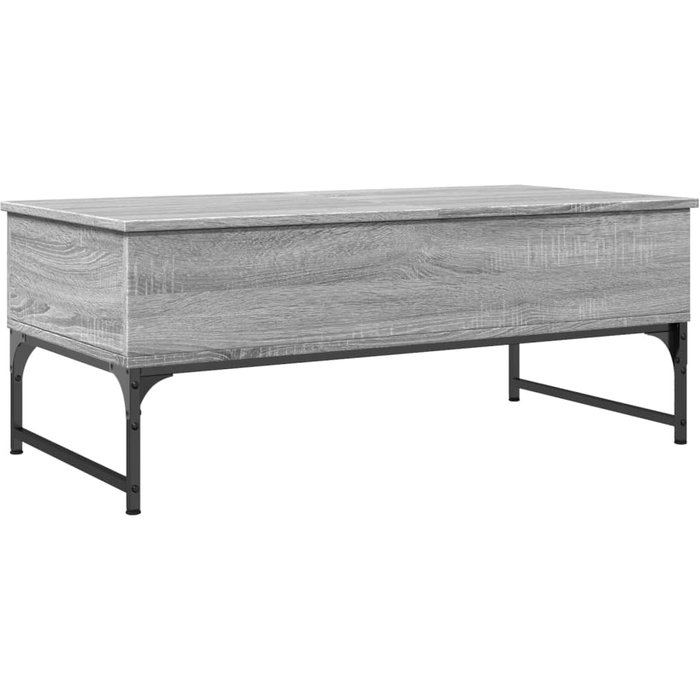Mesa de centro madera ingeniería metal gris sonoma 100x50x40 cm - comfortxl