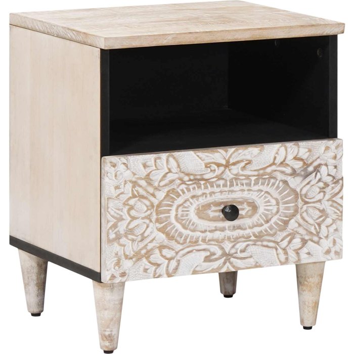 Mueble cama con cajón 40 x 33 x 46 cm madera de mango maciza vidaxl