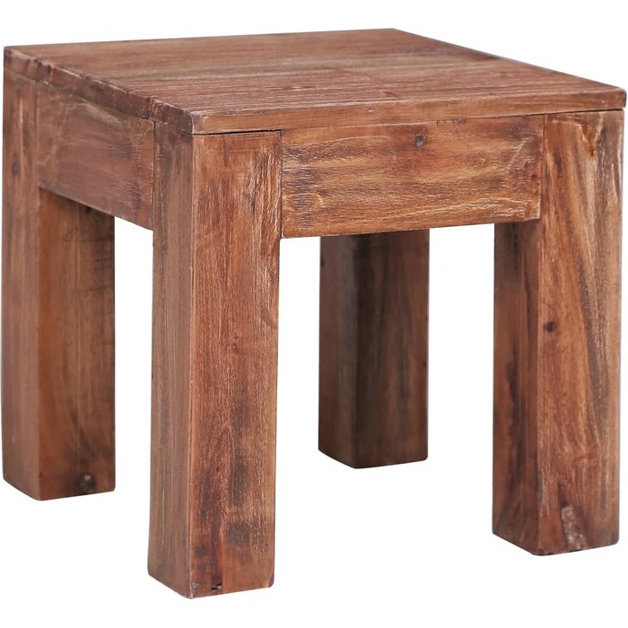 Mesa de centro de 30x30x30 cm, madera maciza de caoba.