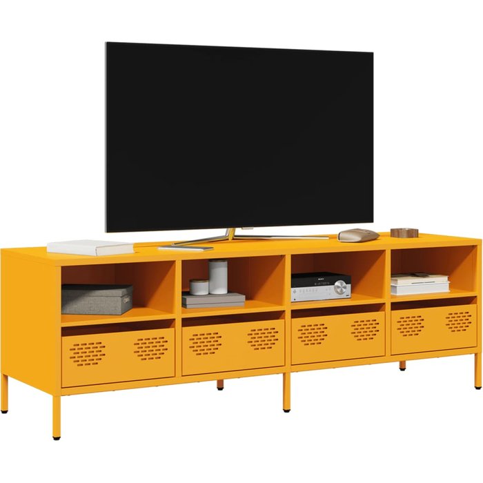Mueble para tv acero laminado en frío amarillo 135x39x43,5 cm vidaxl