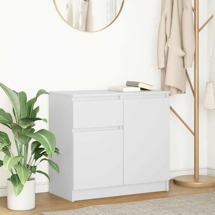 Maison exclusive - aparador con cajón blanco 71x35x65 cm madera de ingeniería
