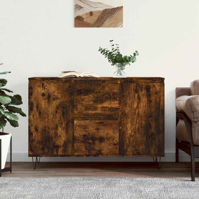 Maison exclusive - aparador de madera de ingeniería roble ahumado 101,5x35x70 cm