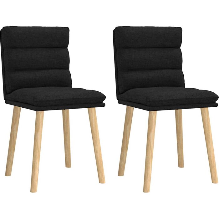 Juego de 2 sillas de comedor de tela negra