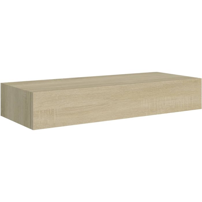 Estante con cajón de pared mdf roble 60x23,5x10 cm- comfortxl