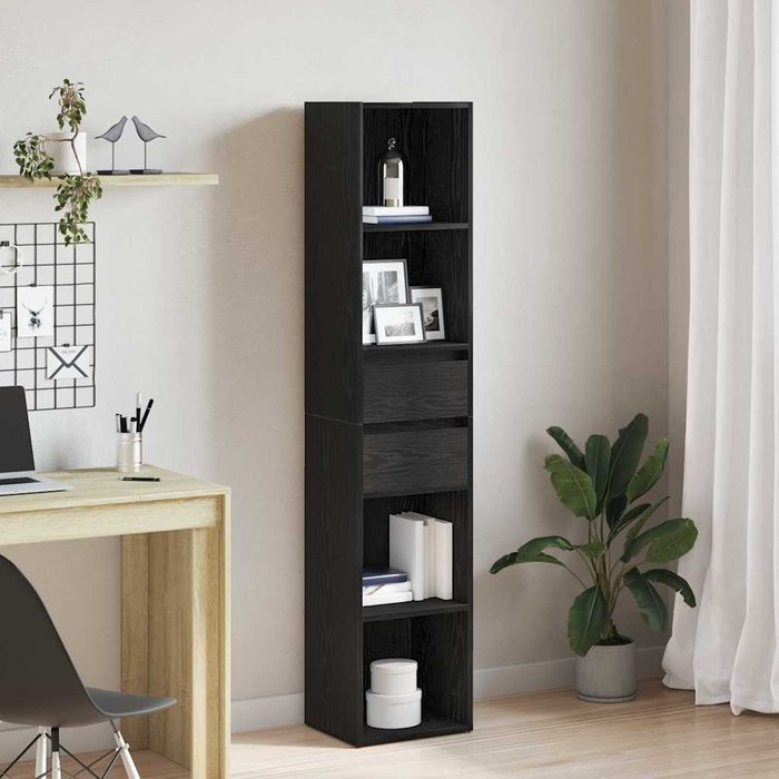 Librería de roble negro, 36 x 30 x 171 cm, madera de ingeniería. - pangivo