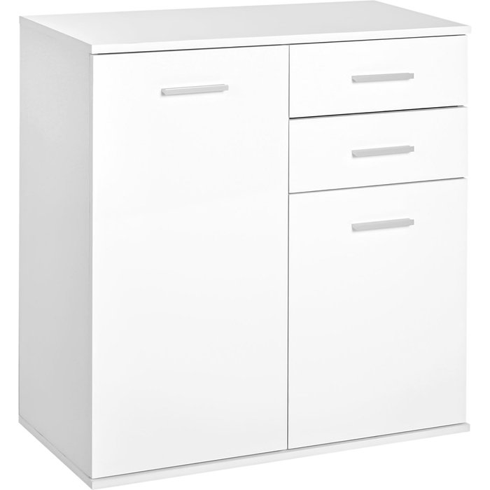 Aparador blanco 71x35x76cm con puertas y cajones - mueble multiuso