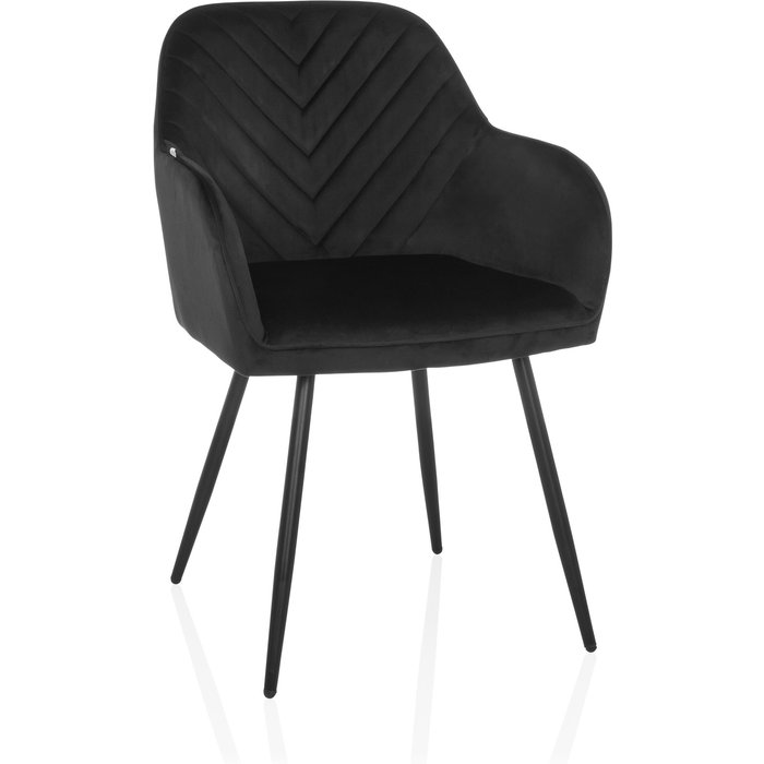 Silla de comedor / silla de carcasa charvelle tejido negro hjh living