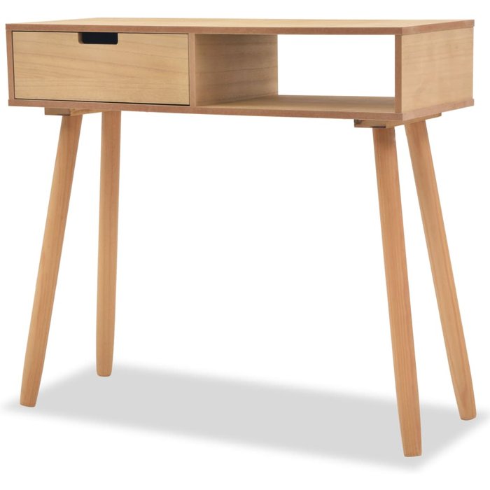 Mesa consola madera maciza de pino 80 x 30 x 72 cm marrón