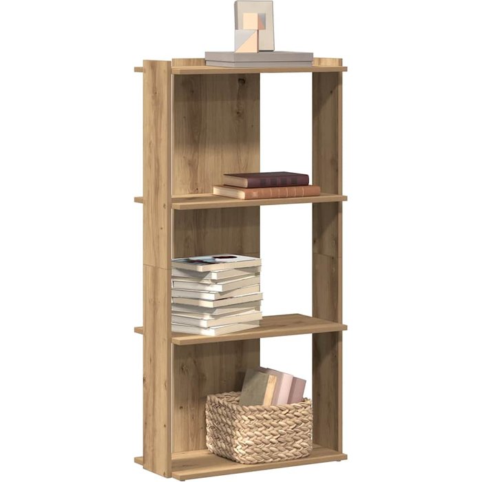 Librería artesanal de roble 3 niveles 60x30x120 cm