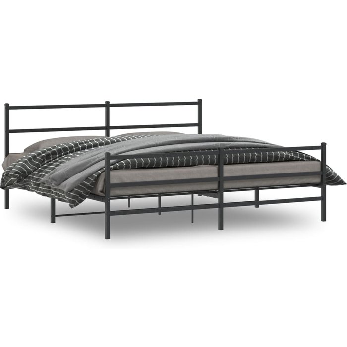Estructura cama sin colchón con estribo metal negro 200x200 cm vidaxl