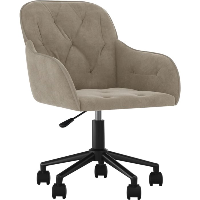 Silla de oficina | sillón oficina giratoria de terciopelo gris claro cfw55441