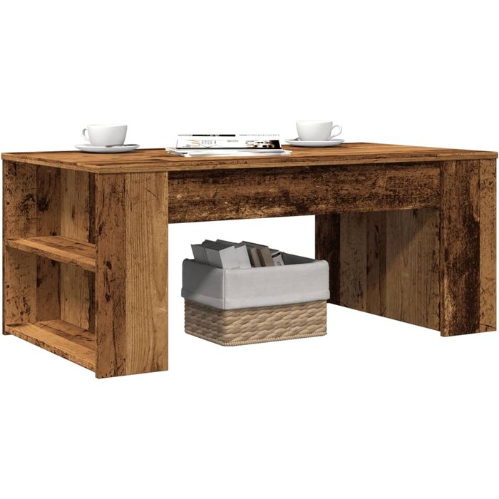 Mesa de centro de madera antigua 102x55x42 cm madera contrachapada
