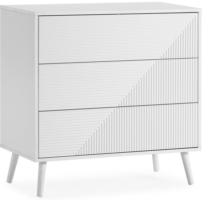 Cómoda de noche telmo 3 cajones color blanco