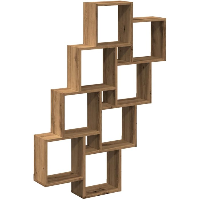 Estantería de pared cubo en madera laminada de roble 90x15x119,5 cm - comfortxl