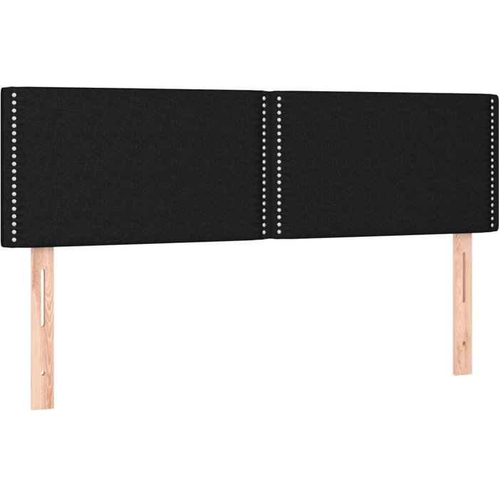 Cabeceros 2 unidades tela negro 72x5x78/88 cm - comfortxl