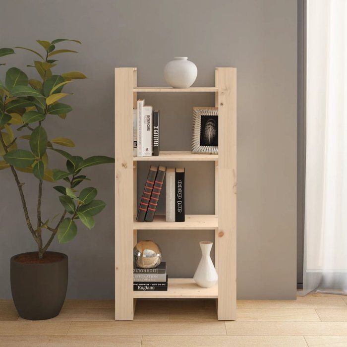 Estantería/separador de ambientes de 60x35x125 cm, madera maciza. - pangivo