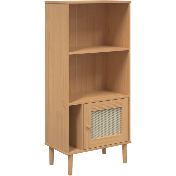 Estantería senja aspecto ratán madera pino marrón 60x35x130 cm – comfortxl