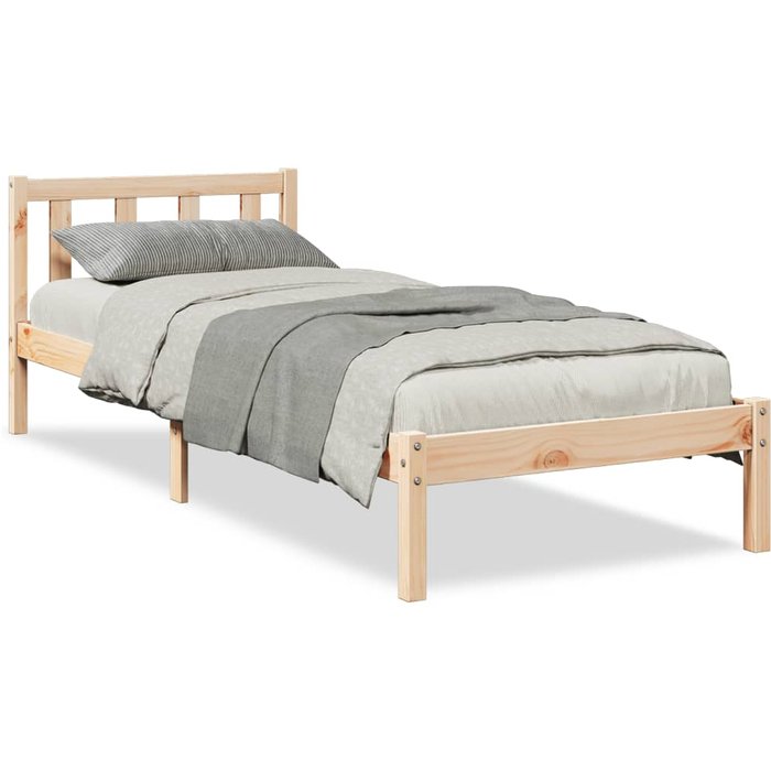 Cama extralarga sin colchón madera maciza de pino 90x210 cm — comfortxl