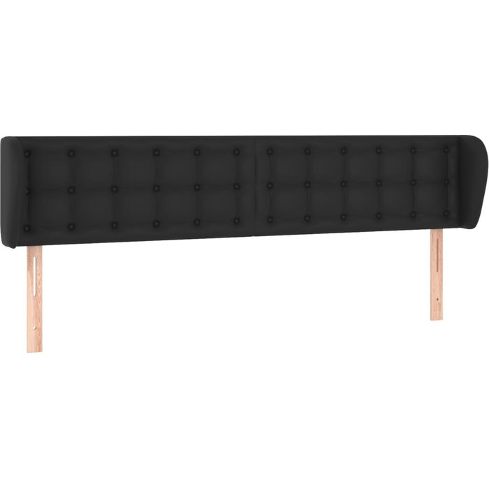 Cabecero de cuero sintético negro 163x23x78/88 cm - comfortxl