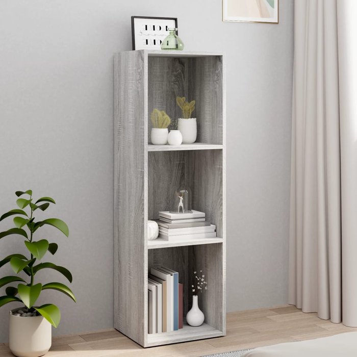 Librería/mueble tv sonoma gris 36x30x114 cm madera contrachapada