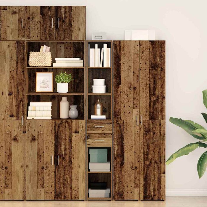 Maison exclusive - estantería con cajón madera vieja 30 x 42.4 x 185.2 cm