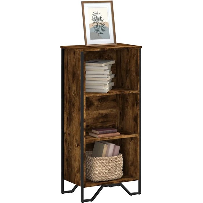 Librería de roble ahumado, 50x31x106 cm, madera de ingeniería. - pangivo