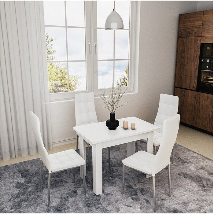 Mesa de comedor melamina en color blanco 100x60x73,5cm