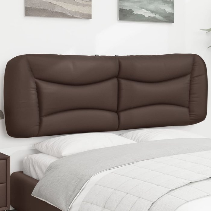 Cabecero de cama acolchado hvar cuero sintético marrón 160 cm