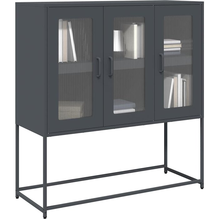 Aparador de acero laminado en frío antracita 100,5x39x107 cm vidaxl