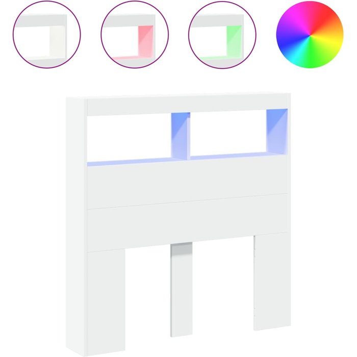 Cabecero de cama - mueble cabecero con led blanco 100x17x102 cm