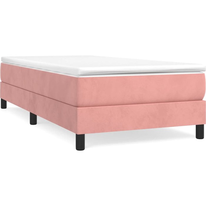 Estructura de cama sin colchón terciopelo rosa 100x200 cm — comfortxl