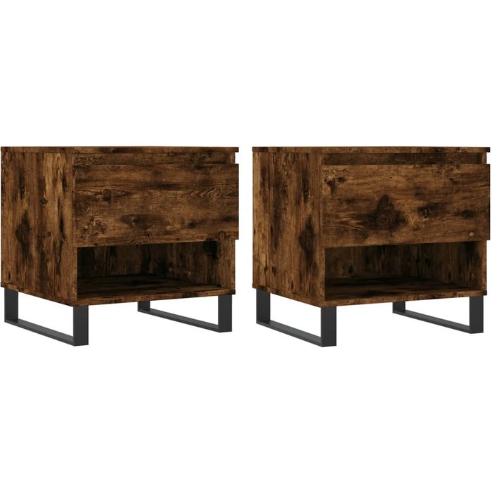 Mesas de centro de 2 piezas laminadas en roble ahumado 50x46x50 cm - comfortxl