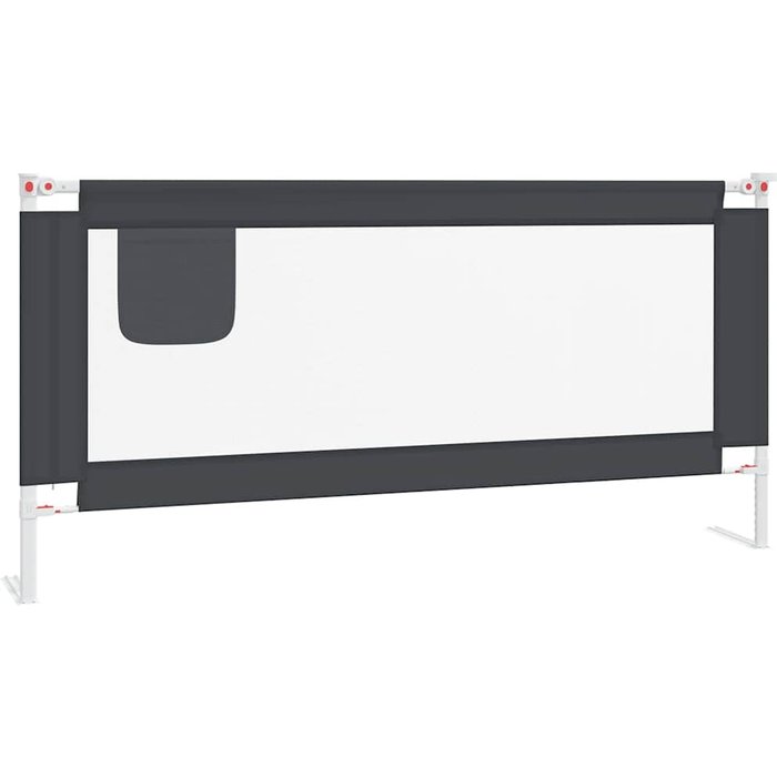 Barandilla de seguridad cama de ni?o gris oscuro tela 190x25 cm - comfortxl