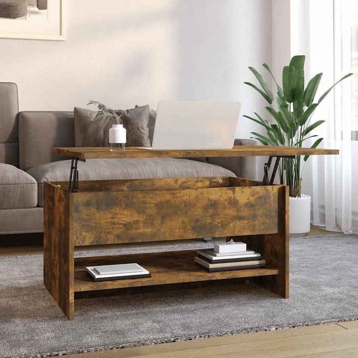Maison exclusive - mesa de centro madera contrachapada roble ahumado 80x50x40 cm