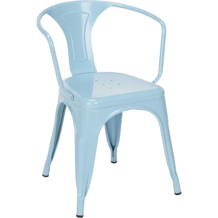 Silla industrial con reposabrazos de acero brillante kuista-color azul claro