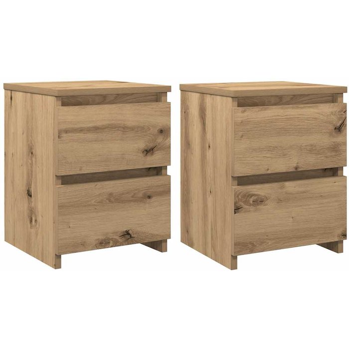 Mesitas noche 2 unidades madera ingeniería roble artisan 30x30x40 cm