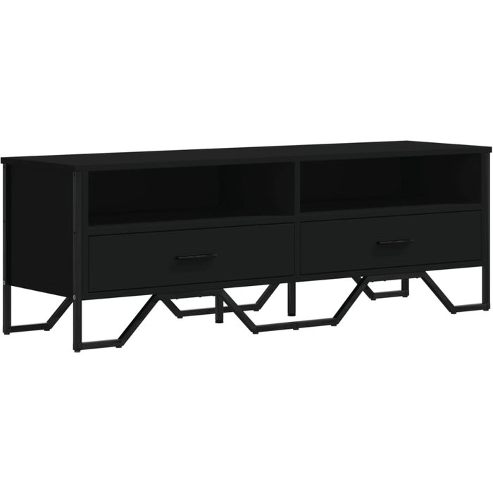 Mueble tv | mueble de salón madera de ingeniería negro 122x34x41 cm cfw16887