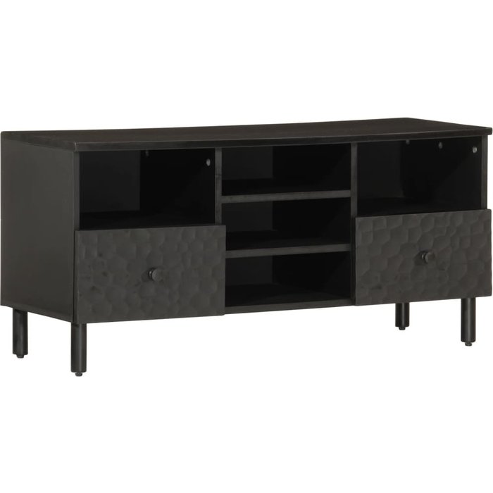 Vidaxl mueble de tv madera maciza de mango negro 100x33x46 cm