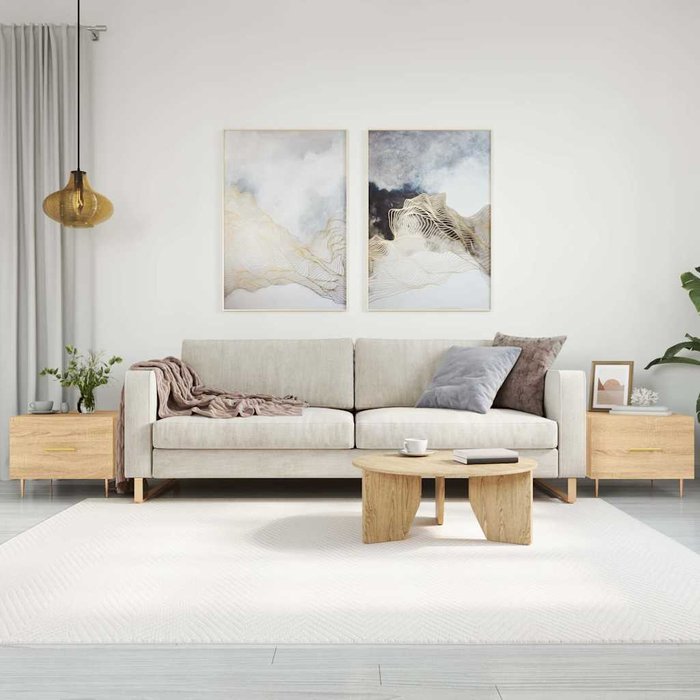 Mesas de centro, 2 unidades, roble sonoma, 50x50x40 cm, madera de ingeniería.